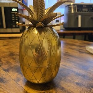 Vintage Decorative Brass Pineapple Trinket Holder made In India